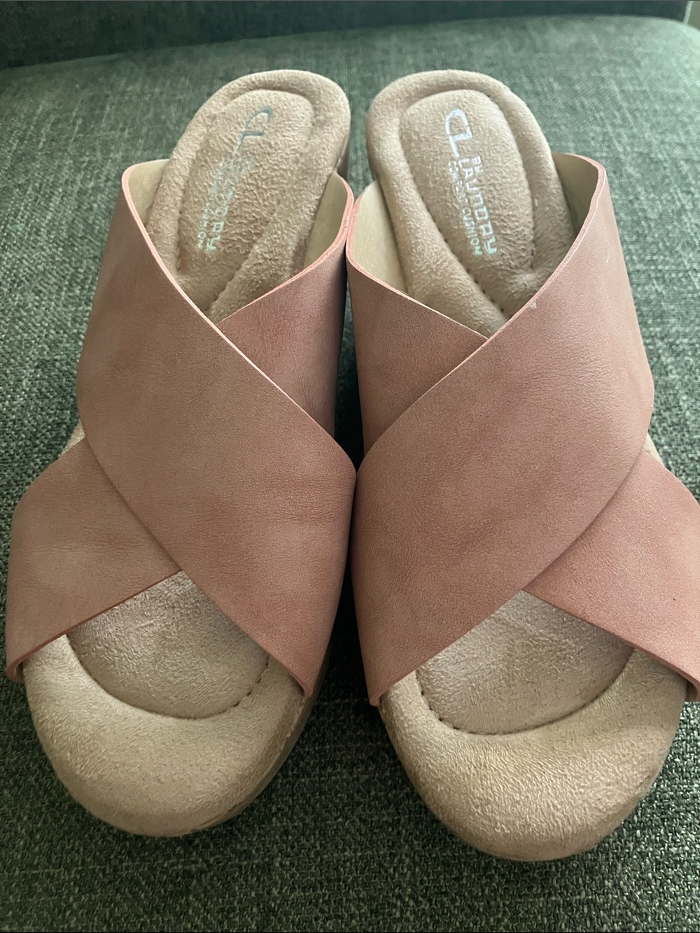 CL by Chinese Laundry Mauve Crisscross Slide Mules
